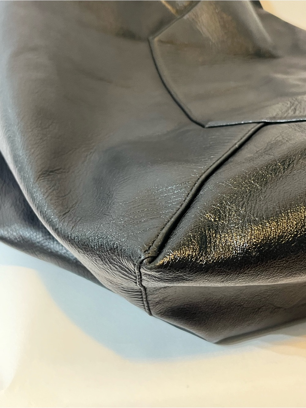 Vintage Céline Black Leather Oversized Slouchy Tote Bag 🇮🇹 - Picture 7 of 16